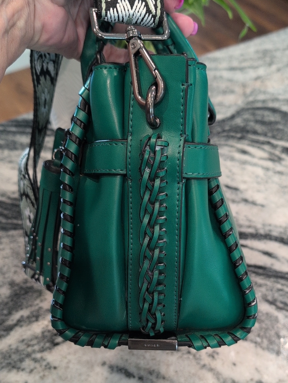 Coach Swagger 27 Forest Green Rip & Repair Carryall Satchel Limited Edition RARE - Picture 9 of 13